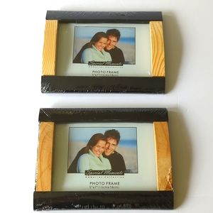 NWT Two  5" x 7"  Special Moments Memories Collection Black & Blonde Wood
